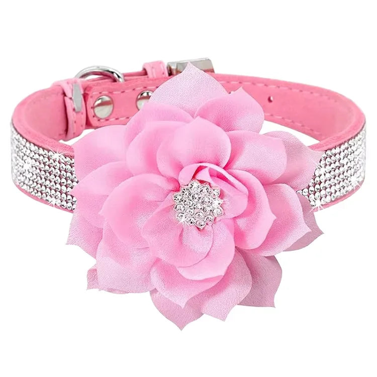 Rhinestone Dog Collar Sparkly Crystal Bowknot Collar for Dogs and Cats