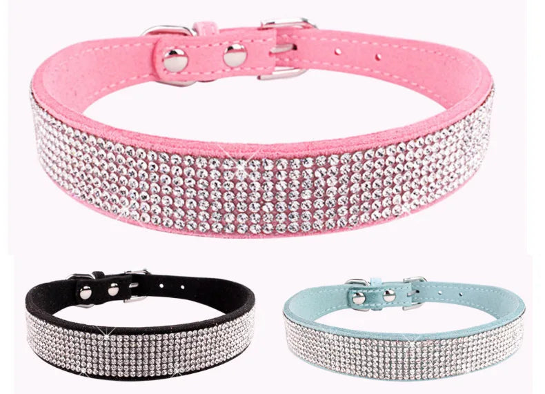 Rhinestone Dog Collar Sparkly Crystal Bowknot Collar for Dogs and Cats