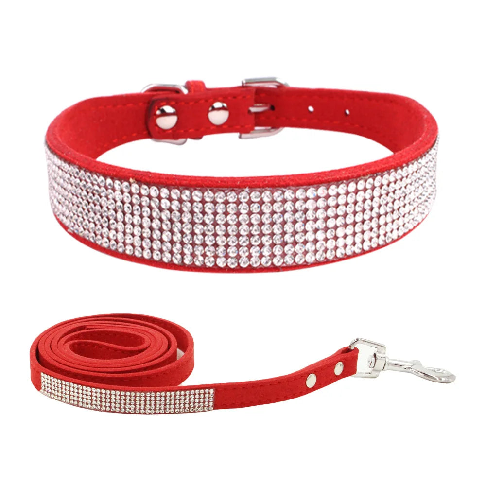 Rhinestone Dog Collar Sparkly Crystal Bowknot Collar for Dogs and Cats