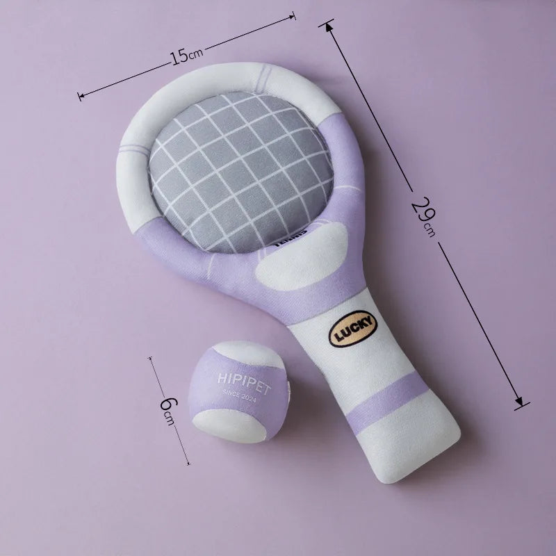 Dog Tennis Sports Soundpaper Racquet Toy Teddy Teeth Grinding Companion Pet Supplies Dog Toys for Small Dogs Puppy Accessories