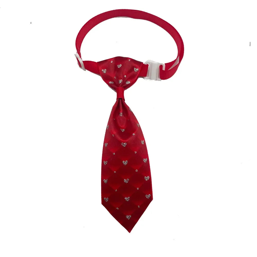 50pcs Cute Dog Bow Tie Love Heart Style Pet Supplies Valentine's Day Small Dog Red Puppy Bow Tie Pet Dog Cat Collar Accessories