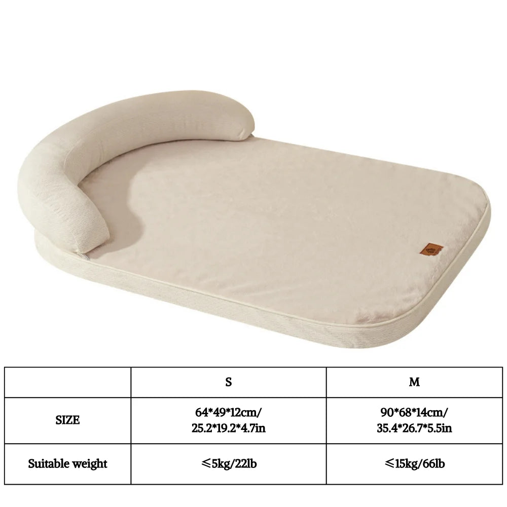 Dog Beds for Medium Large Dogs,Sofa Dog Bed with Pillow,Soft Pet Bed for Support Bolster,Wintert Pet Bed & Non-Slip Bottom
