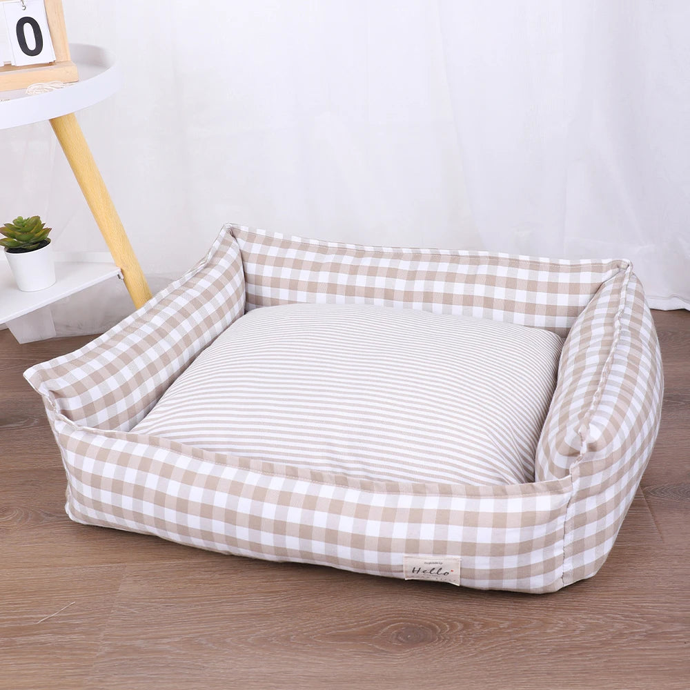 Dog Beds for Small Dogs Plaid Bed Pet Supplies Accessory Sofa Cushions Big Large Puppy Accessories Blanket Cats Baskets Pets Mat