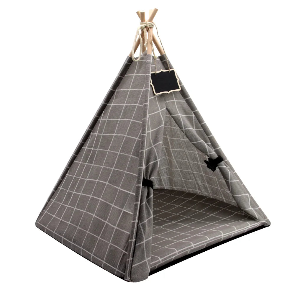 Pet Tent House Cat Bed Portable Dog Cat Teepee Portable Puppy Kitten Indoor Outdoor Kennels For Pet Cats Tent Small Animals Bed