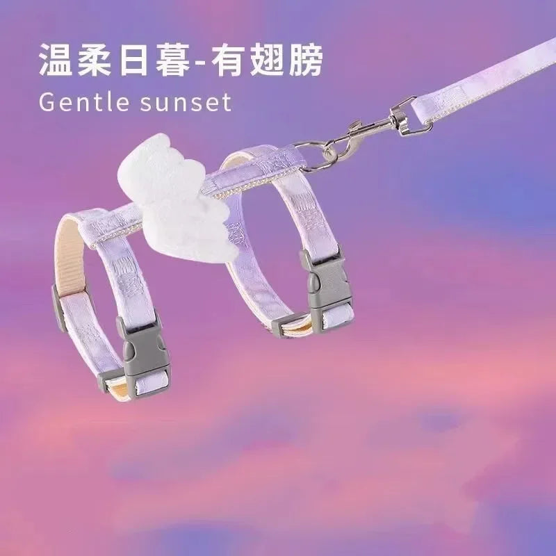 고양이 Cute Cartoon Cat Harness Walking Pet Harnesses and Leash Set for Cats Gatos Kitten Garfield mascotas Accessories Supplies