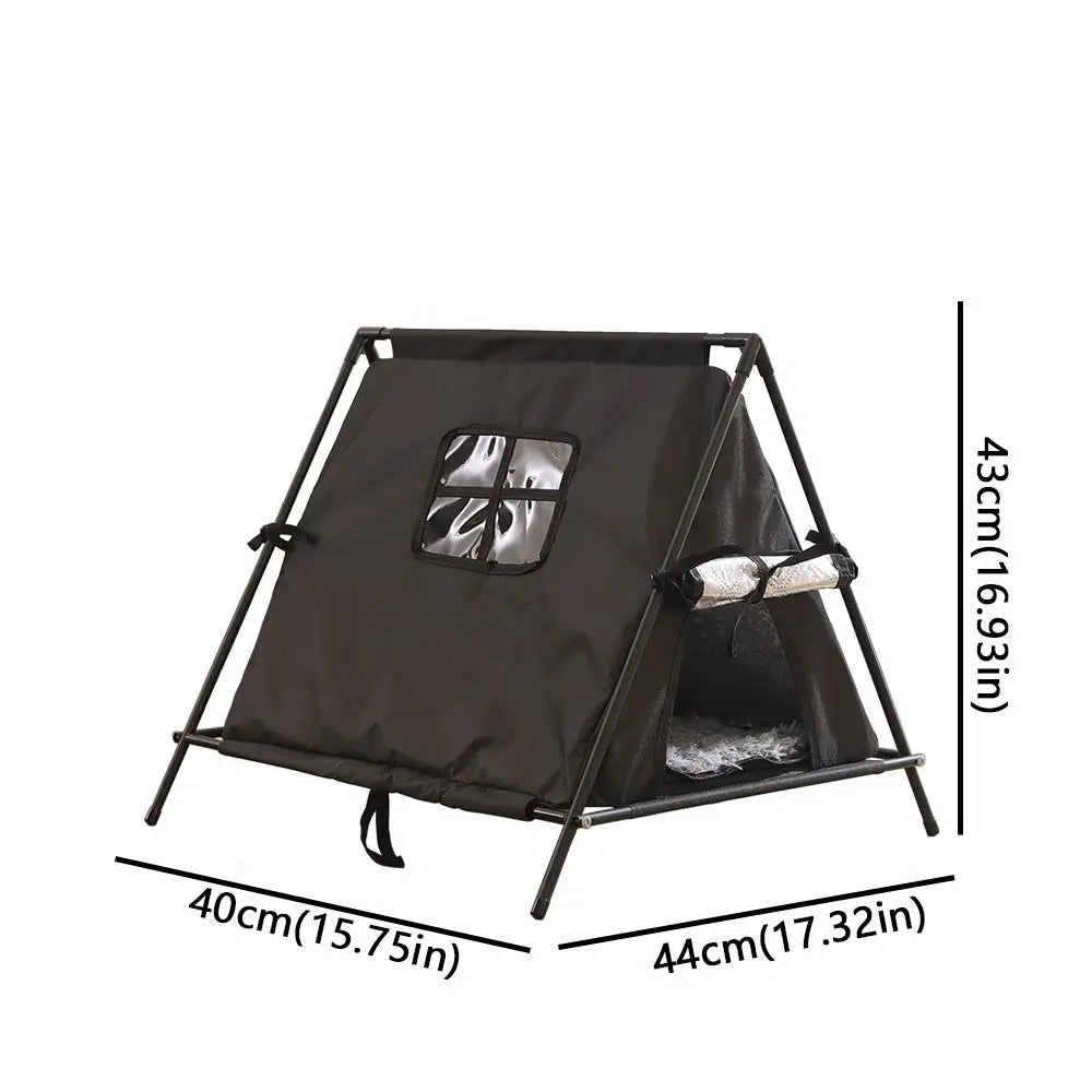 Minimalist Portable Outdoor Pet Tent Foldable Warm Cat Teepee Tent Oxford Waterproof Feral Cat Shelter All-Season Use