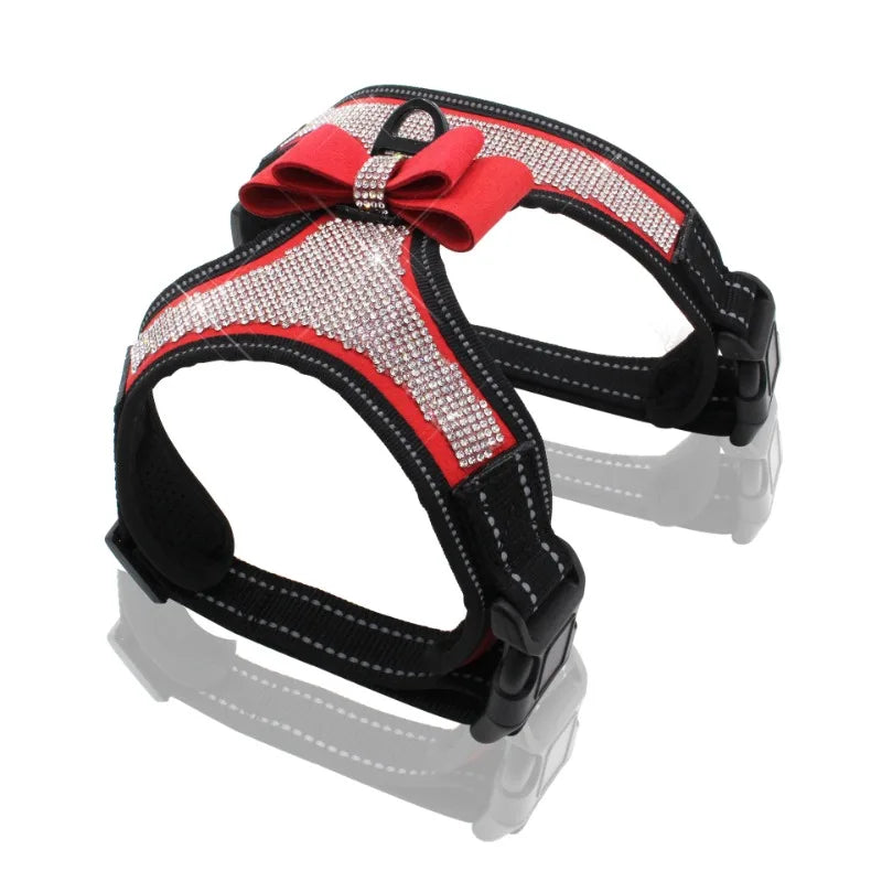 Rhinestone Pet Chest Strap Explosion-proof Punching Dog Chest Strap Reflective, Breathable and Comfortable