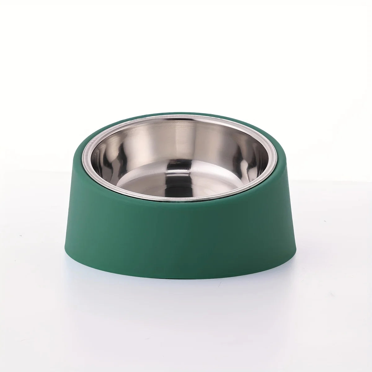 Pet Bowl, Slanted Mouth, Elevated Dog Bowl, Stainless Steel Dog Food Bowl with Bowl Rack, Water Basin, Durable and Detachable