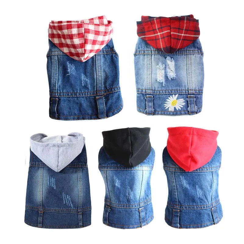 Denim Dog Coats Hot French Bulldog Jean Jacket Fashion Pet Clothes for Small Medium Dogs Chihuahua Jeans Vest Pug Cat Apparels