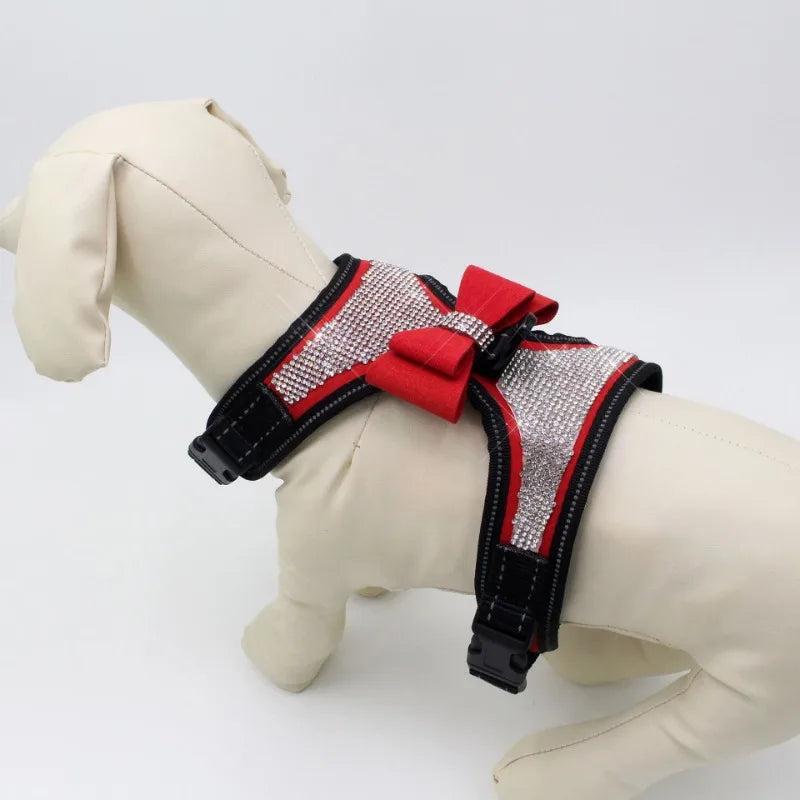 Rhinestone Pet Chest Strap Explosion-proof Punching Dog Chest Strap Reflective, Breathable and Comfortable