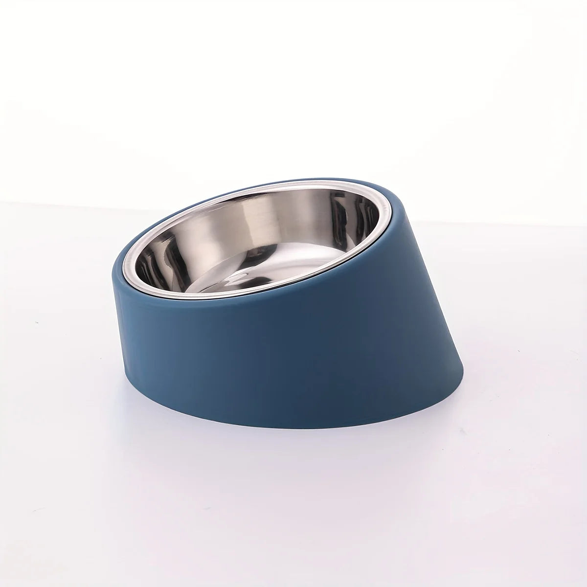 Pet Bowl, Slanted Mouth, Elevated Dog Bowl, Stainless Steel Dog Food Bowl with Bowl Rack, Water Basin, Durable and Detachable