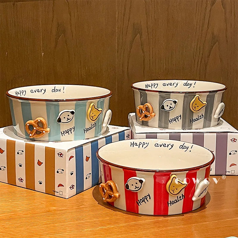 Dog Bowl, Ceramic Snack Bowl, Household Soup Bowl, Noodle Bowl, Snacks, Fried Chicken, French Fries Bucket, Popcorn Salad
