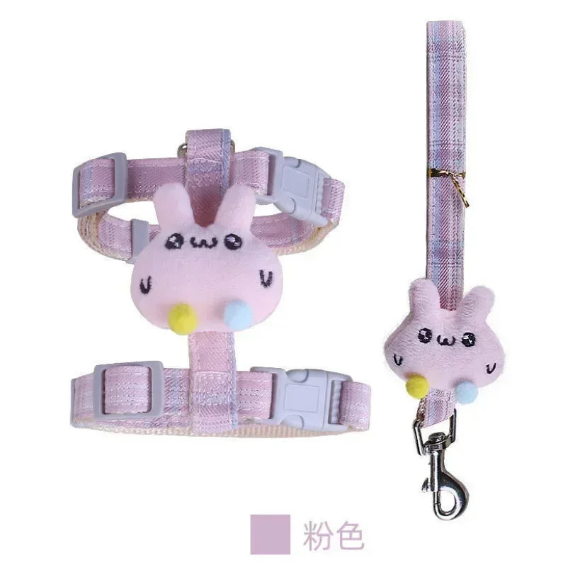 고양이 Cute Cartoon Cat Harness Walking Pet Harnesses and Leash Set for Cats Gatos Kitten Garfield mascotas Accessories Supplies