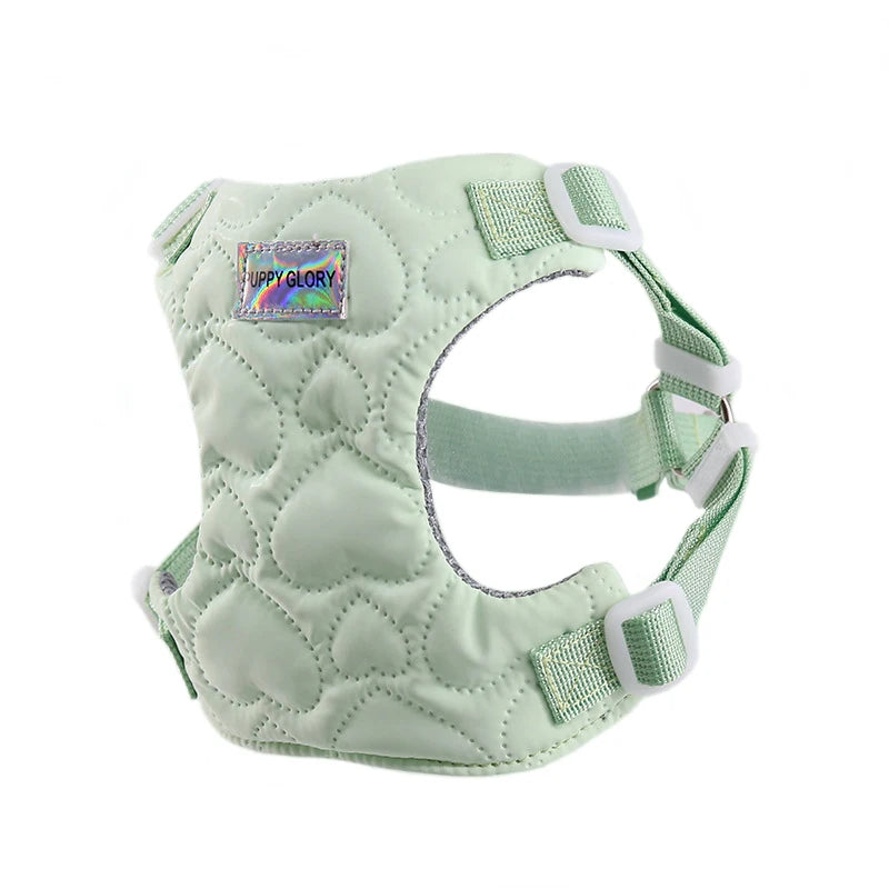 Dog Harness for Small Medium Dogs Cute Heart Pattern Adjustable Nylon Lined Puppy Vest Harness French Bulldog Pet Accessories
