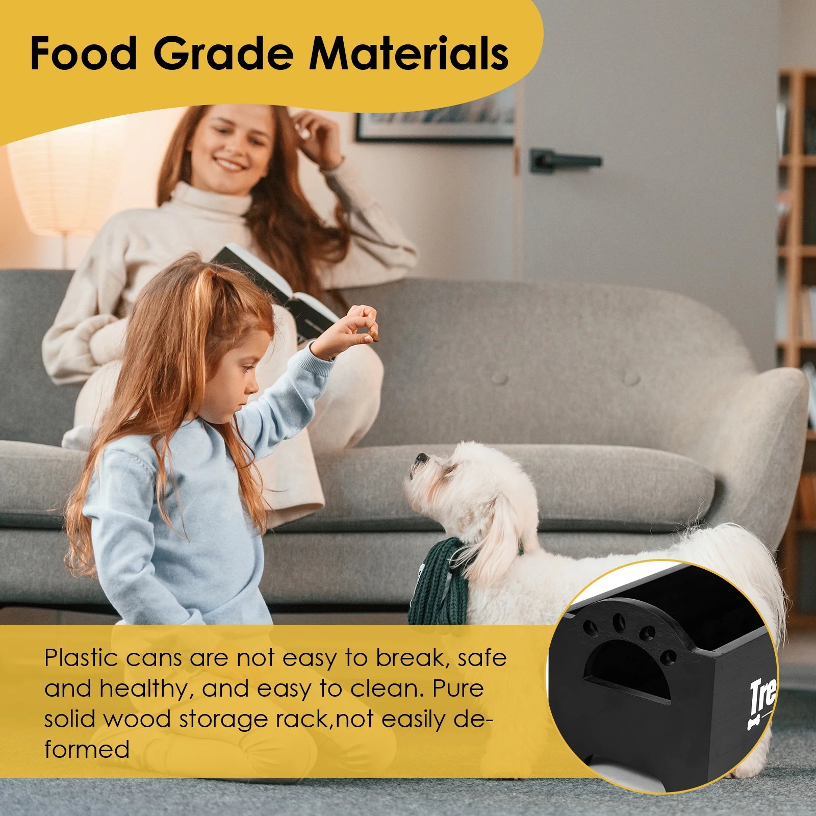 3Pcs Pet Food Storage Container Cat Dog Treat Jars With Wood Holder Pet Snack Storage Organizer For Dog Cookie Cat Treats NEW