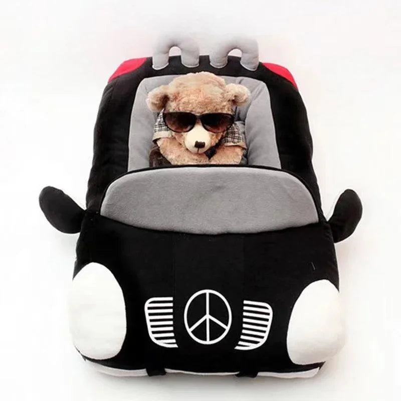 70x50cm Car Shape Luxury Dog Cat Bed Warm Pet Teddy Warm Sofa Puppy Nest Cushion Kitten Winter Fashion Padded Kennel With Mat