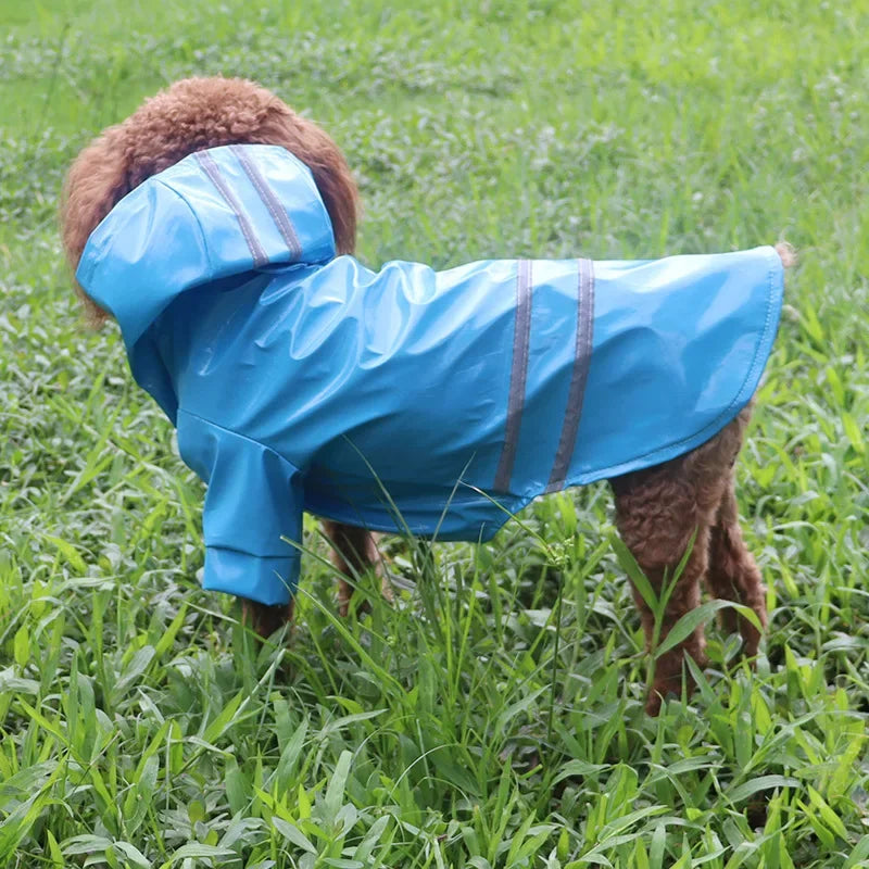 Dog Clothes, Waterproof Jackets, Hooded Raincoats with Reflective Strip, Outdoor Breathable Clothes for Puppies