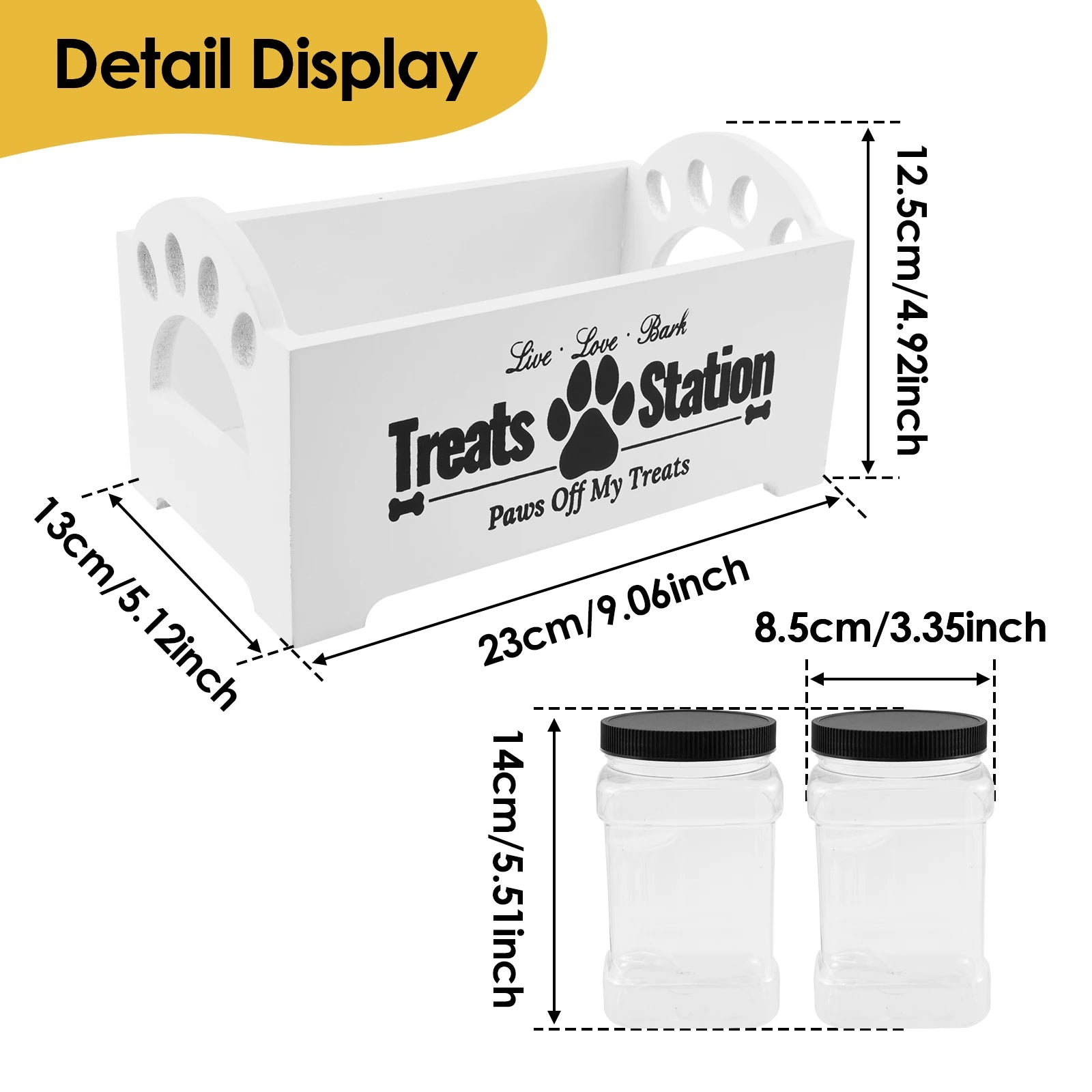 3Pcs Pet Food Storage Container Cat Dog Treat Jars With Wood Holder Pet Snack Storage Organizer For Dog Cookie Cat Treats NEW