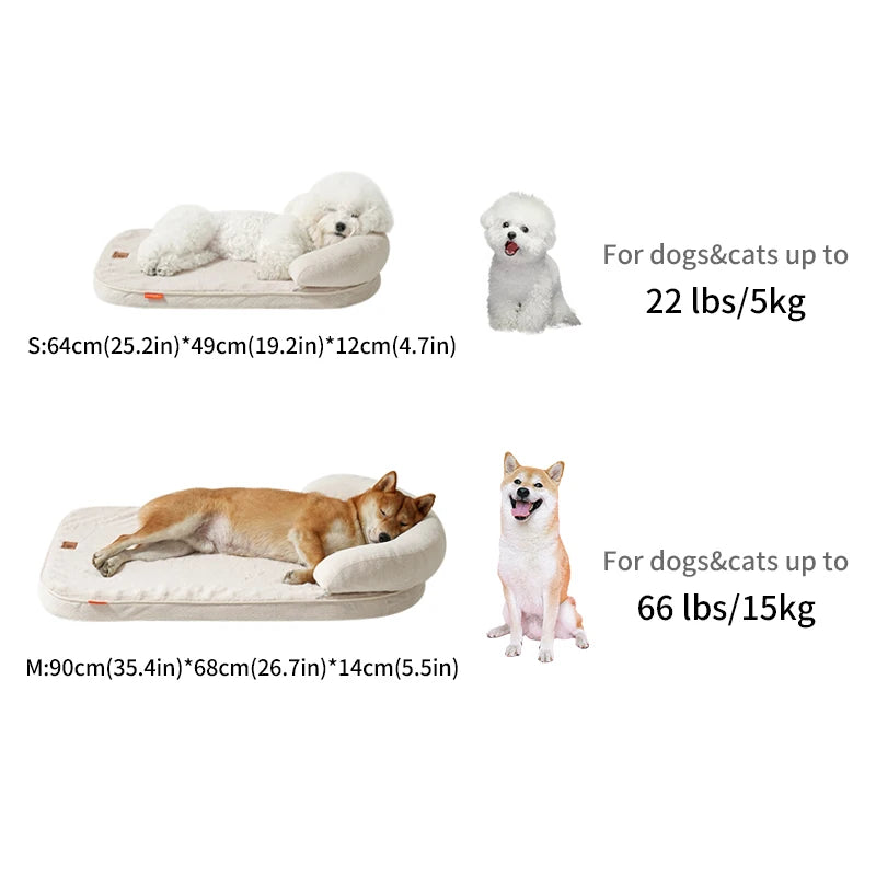 Dog Beds for Medium Large Dogs,Sofa Dog Bed with Pillow,Soft Pet Bed for Support Bolster,Wintert Pet Bed & Non-Slip Bottom
