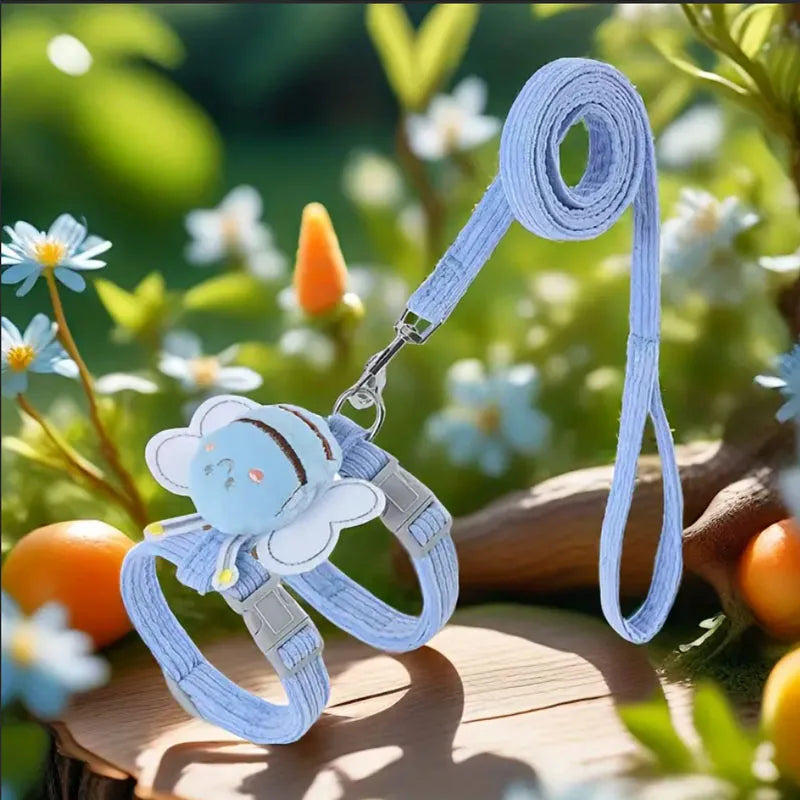 Cat Harness Set with Anti-Escape Leash, H-Shaped Red Adjustable Harness for Cats