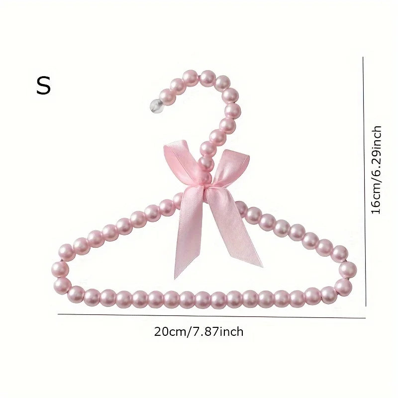 1pc pet pearl hanger, cat and dog hanger, cute mini bow small hanger, suitable for clothes, pet clothing and accessories