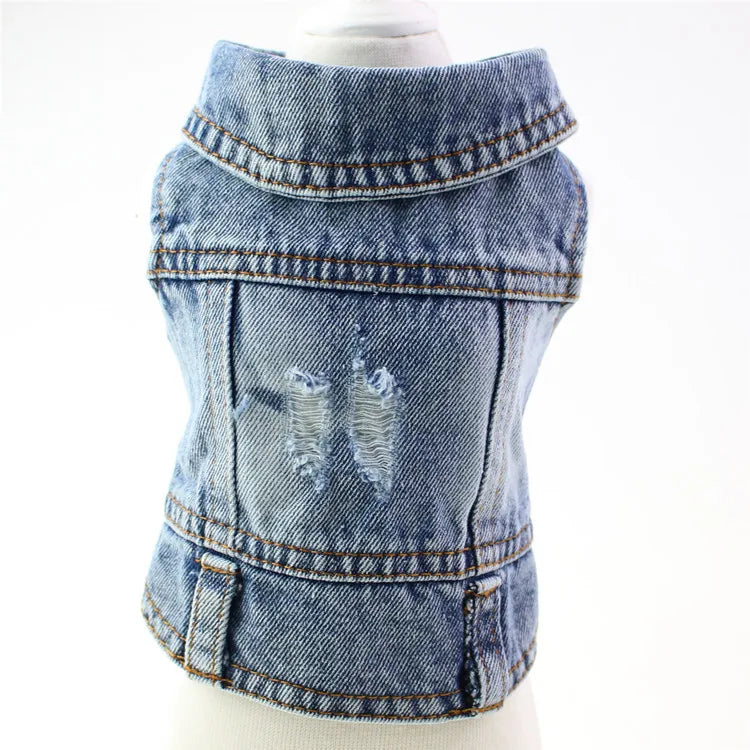 Denim Dog Coats Hot French Bulldog Jean Jacket Fashion Pet Clothes for Small Medium Dogs Chihuahua Jeans Vest Pug Cat Apparels
