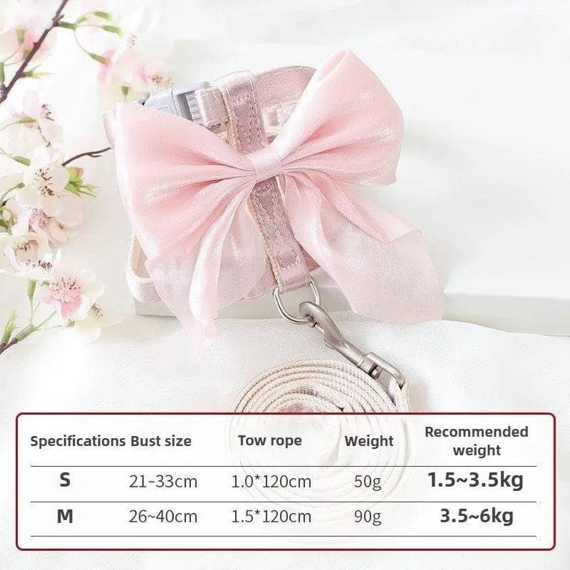 Adjustable Pet Harness with Traction Rope for Cat Kitten Puppy Rabbit Ferret Cute Cat Harness Leash Cat Harness Leash ForWalking