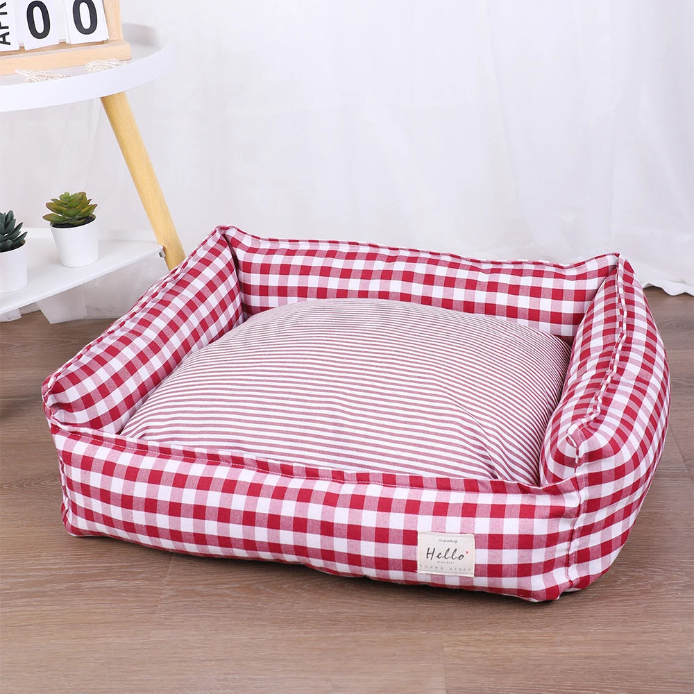 Dog Beds for Small Dogs Plaid Bed Pet Supplies Accessory Sofa Cushions Big Large Puppy Accessories Blanket Cats Baskets Pets Mat