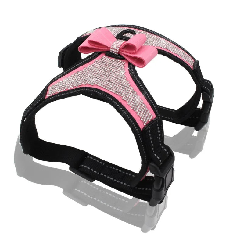 Rhinestone Pet Chest Strap Explosion-proof Punching Dog Chest Strap Reflective, Breathable and Comfortable
