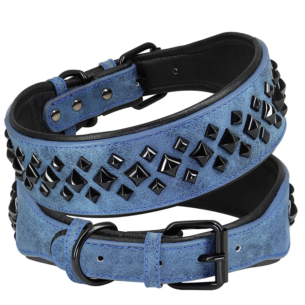 Dog Collar For Large Dogs Cool Spikes Studded Leather Pet Collars For German Shepherd Mastiff Rottweiler Bulldog Accessories