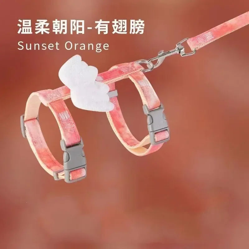 고양이 Cute Cartoon Cat Harness Walking Pet Harnesses and Leash Set for Cats Gatos Kitten Garfield mascotas Accessories Supplies