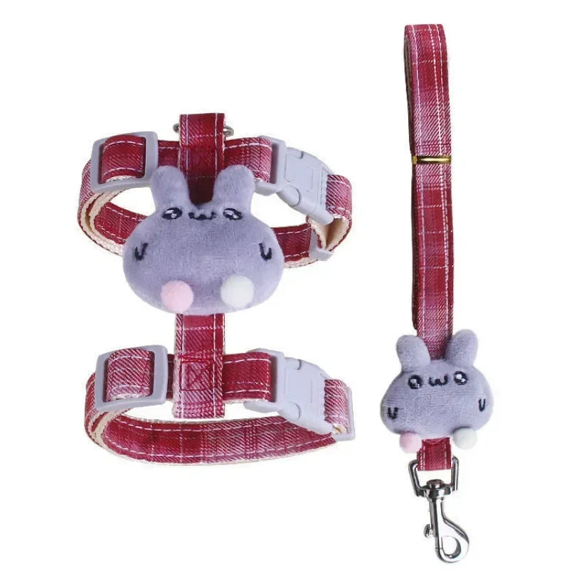 고양이 Cute Cartoon Cat Harness Walking Pet Harnesses and Leash Set for Cats Gatos Kitten Garfield mascotas Accessories Supplies