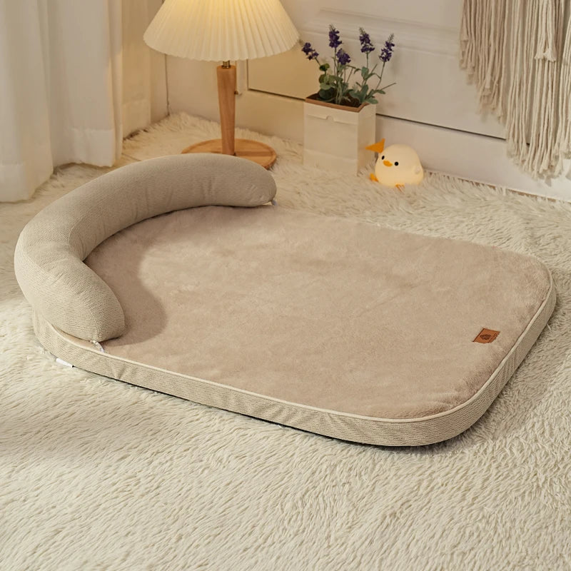 Dog Beds for Medium Large Dogs,Sofa Dog Bed with Pillow,Soft Pet Bed for Support Bolster,Wintert Pet Bed & Non-Slip Bottom