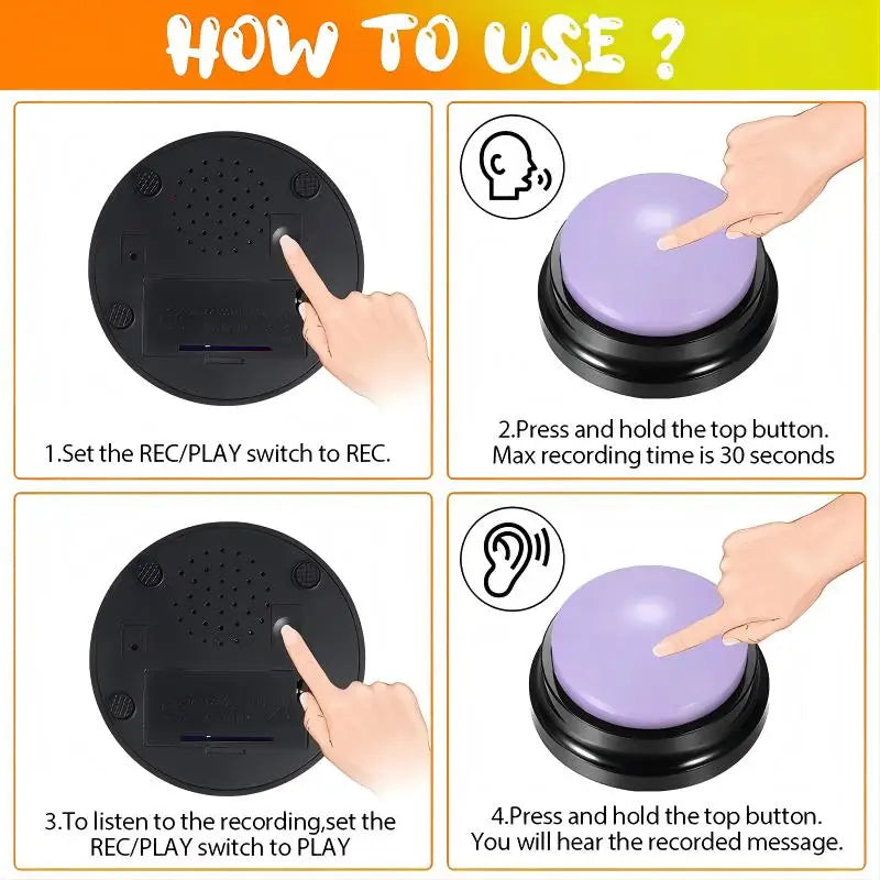 Dog Toys Funny Dog Recordable Pet Toys Travel Talking Pet Starters Pet Speaking Buttons Portable Cute Pet Supplies