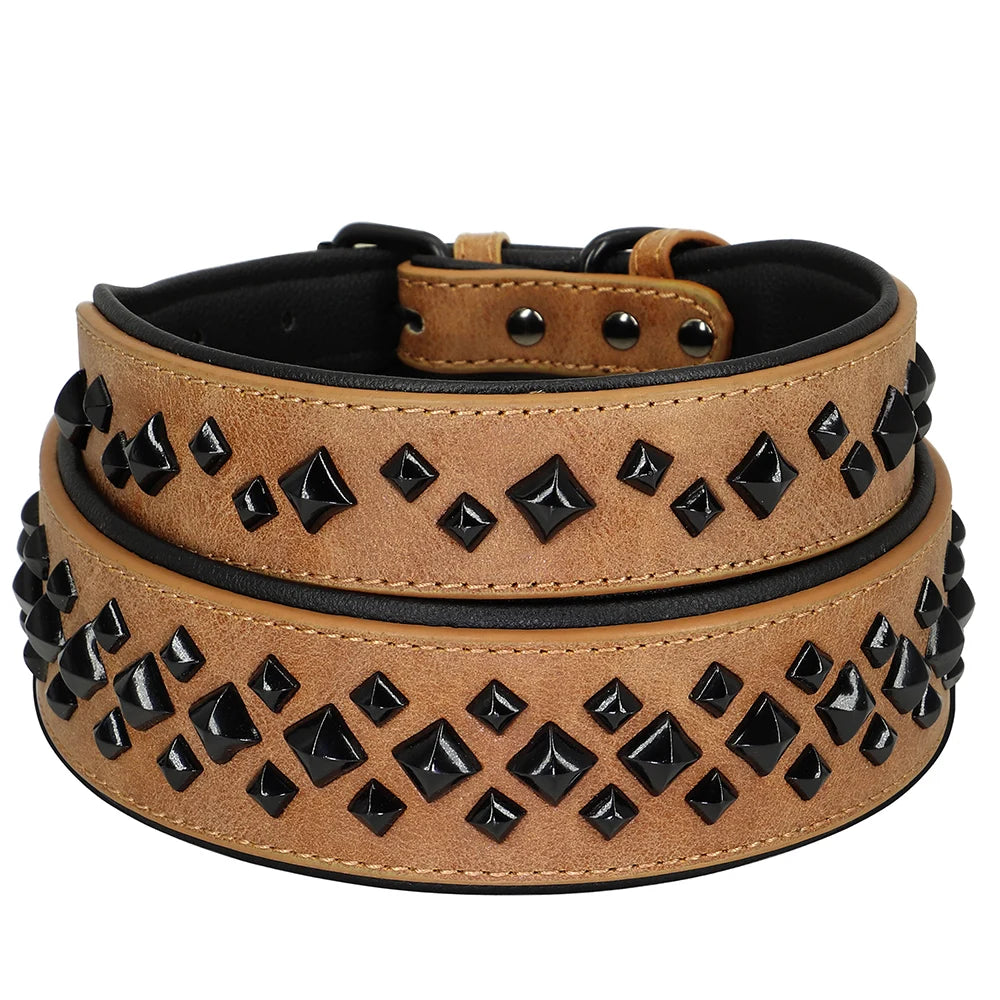 Dog Collar For Large Dogs Cool Spikes Studded Leather Pet Collars For German Shepherd Mastiff Rottweiler Bulldog Accessories