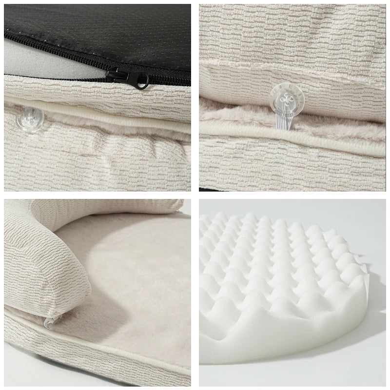 Dog Beds for Medium Large Dogs,Sofa Dog Bed with Pillow,Soft Pet Bed for Support Bolster,Wintert Pet Bed & Non-Slip Bottom