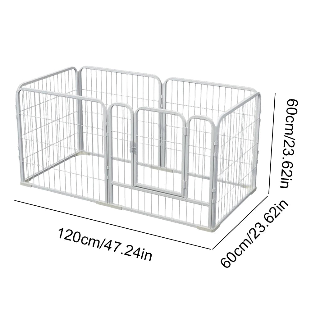6 Panels Dog Fence Playpen Foldable Exercise Puppy Kennel Cage Heavy Duty Dog Exercise Fence for Dog Cat Rabbit Pet Exercise