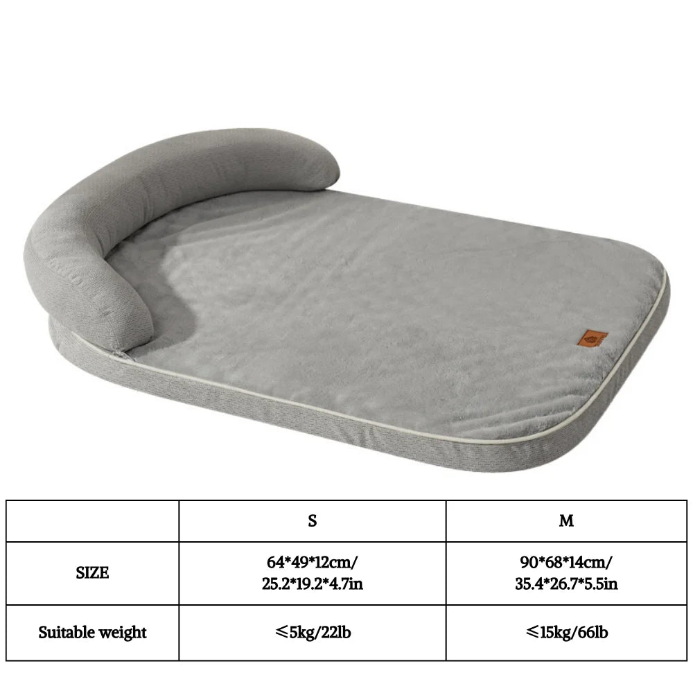 Dog Beds for Medium Large Dogs,Sofa Dog Bed with Pillow,Soft Pet Bed for Support Bolster,Wintert Pet Bed & Non-Slip Bottom