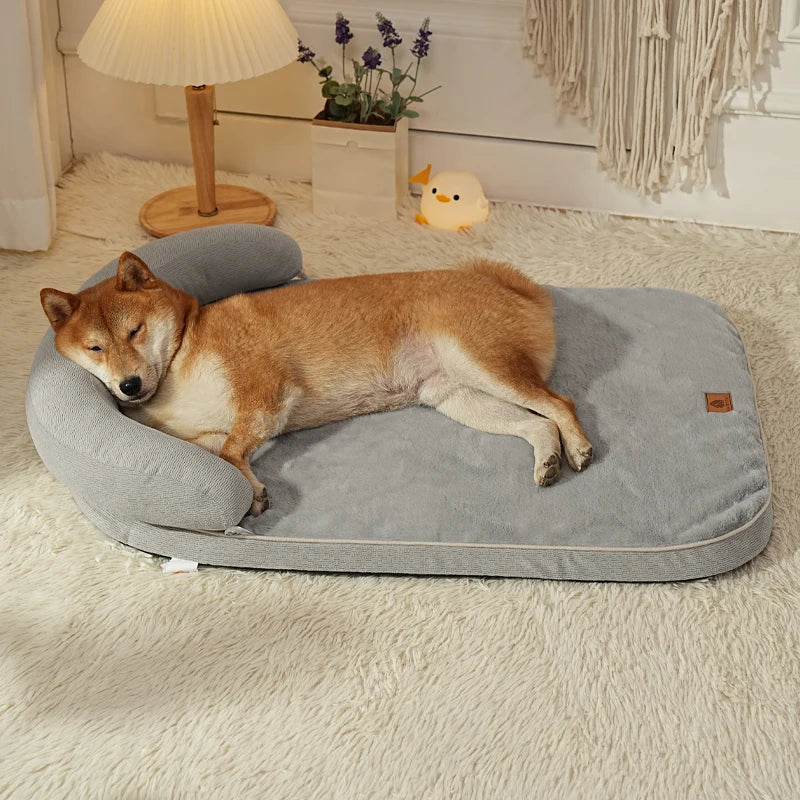 Dog Beds for Medium Large Dogs,Sofa Dog Bed with Pillow,Soft Pet Bed for Support Bolster,Wintert Pet Bed & Non-Slip Bottom
